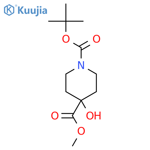 1-Tert-butyl 4-methyl 4-hydroxypiperidine-1,4-dicarboxylate structure