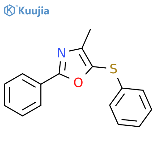 Oxazole, 4-methyl-2-phenyl-5-(phenylthio)- structure