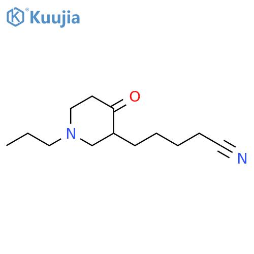 3-Piperidinepentanenitrile, 4-oxo-1-propyl- structure