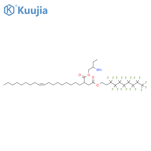 Butanedioic acid, (9Z)-9-octadecenyl-, 1-(2-aminobutyl)4-(3,3,4,4,5,5,6,6,7,7,8,8,9,9,10,10,10-heptadecafluorodecyl) ester structure