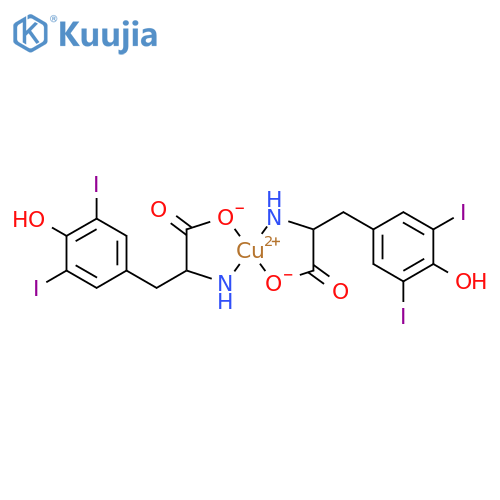 Copper, bis(3,5-diiodo-L-tyrosinato-κN,κOα)-, (SP-4-1)- structure