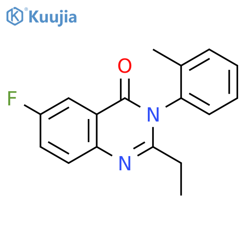 4(3H)-Quinazolinone, 2-ethyl-6-fluoro-3-(2-methylphenyl)- structure