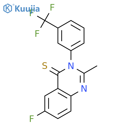 4(3H)-Quinazolinethione, 6-fluoro-2-methyl-3-(3-(trifluoromethyl)phenyl)- structure