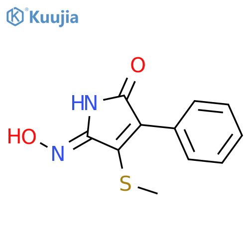 1H-PYRROLE-2,5-DIONE, 3-(METHYLTHIO)-4-PHENYL-, 2-OXIME structure
