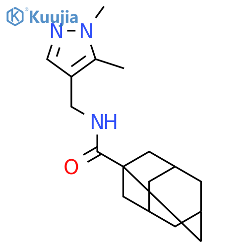 N-[(1,5-dimethyl-1H-pyrazol-4-yl)methyl]-1-adamantanecarboxamide structure