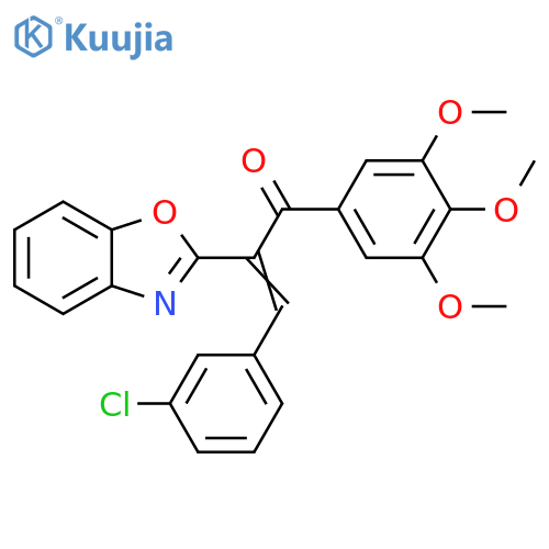 (2E)-2-(1,3-benzoxazol-2-yl)-3-(3-chlorophenyl)-1-(3,4,5-trimethoxyphenyl)prop-2-en-1-one structure