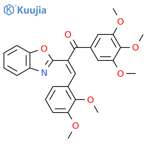 (2E)-2-(1,3-benzoxazol-2-yl)-3-(2,3-dimethoxyphenyl)-1-(3,4,5-trimethoxyphenyl)prop-2-en-1-one structure