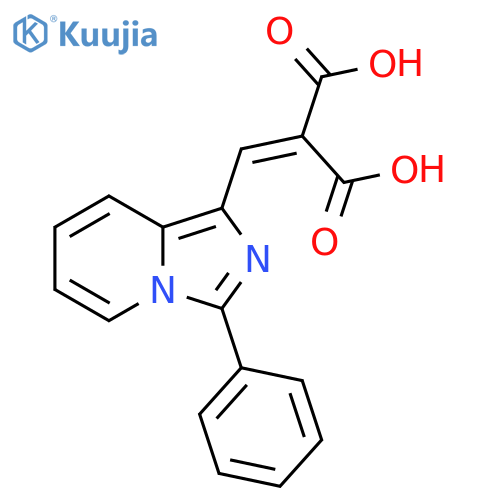 2-({3-phenylimidazo1,5-apyridin-1-yl}methylidene)propanedioic acid structure