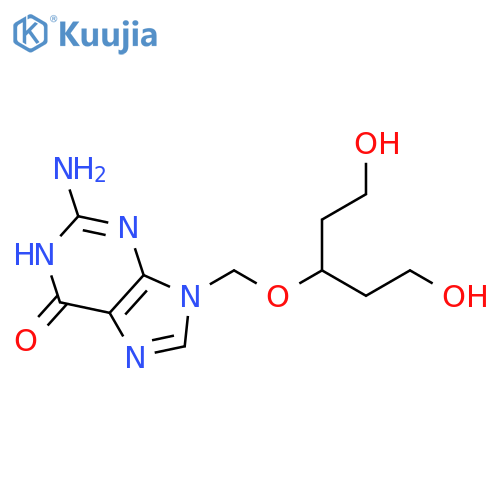 6H-Purin-6-one,2-amino-1,9-dihydro-9-[[3-hydroxy-1-(2-hydroxyethyl)propoxy]methyl]- structure