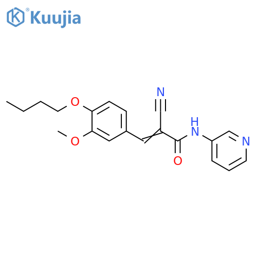 (2E)-3-(4-butoxy-3-methoxyphenyl)-2-cyano-N-(pyridin-3-yl)prop-2-enamide structure