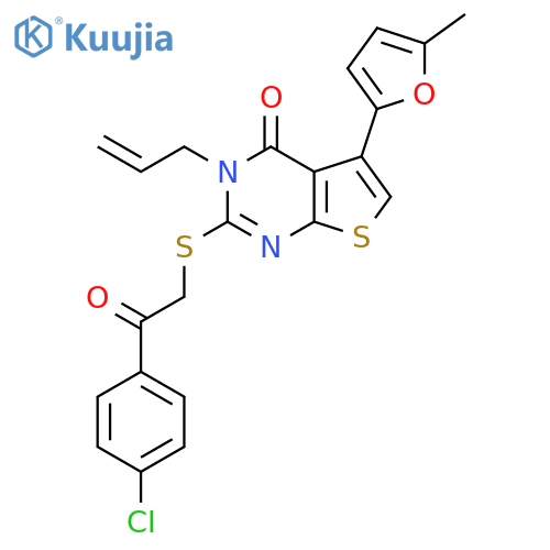 2-{2-(4-chlorophenyl)-2-oxoethylsulfanyl}-5-(5-methylfuran-2-yl)-3-(prop-2-en-1-yl)-3H,4H-thieno2,3-dpyrimidin-4-one structure