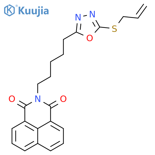 3-{5-5-(prop-2-en-1-ylsulfanyl)-1,3,4-oxadiazol-2-ylpentyl}-3-azatricyclo7.3.1.0^{5,13}trideca-1(12),5,7,9(13),10-pentaene-2,4-dione structure