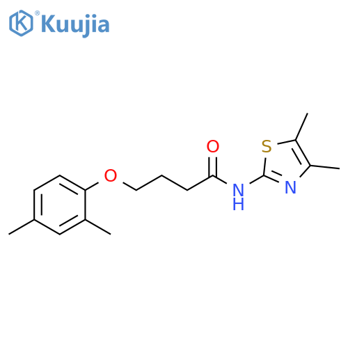 N-(4,5-dimethyl-1,3-thiazol-2-yl)-4-(2,4-dimethylphenoxy)butanamide structure