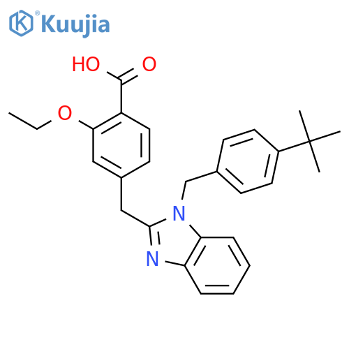 Benzoic acid,4-[[1-[[4-(1,1-dimethylethyl)phenyl]methyl]-1H-benzimidazol-2-yl]methyl]-2-ethoxy- structure