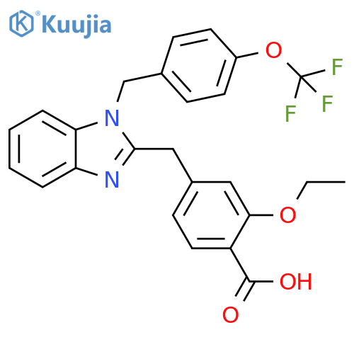 Benzoic acid,2-ethoxy-4-[[1-[[4-(trifluoromethoxy)phenyl]methyl]-1H-benzimidazol-2-yl]methyl]- structure