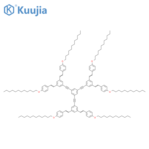 Benzene,1,3,5-tris[[3,5-bis[2-[4-(dodecyloxy)phenyl]ethenyl]phenyl]ethynyl]- structure