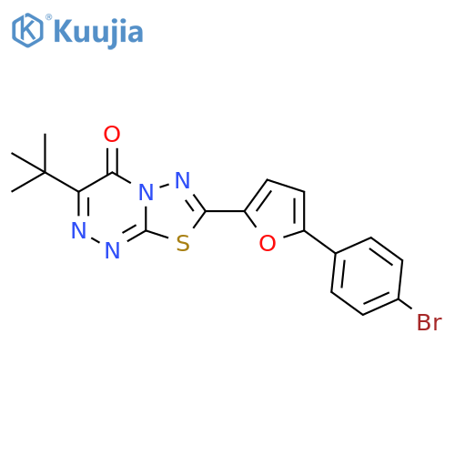 4H-[1,3,4]Thiadiazolo[2,3-c][1,2,4]triazin-4-one,7-[5-(4-bromophenyl)-2-furanyl]-3-(1,1-dimethylethyl)- structure