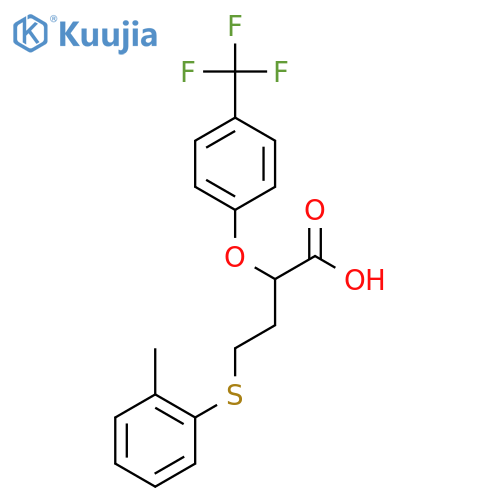Butanoic acid, 4-[(2-methylphenyl)thio]-2-[4-(trifluoromethyl)phenoxy]- structure