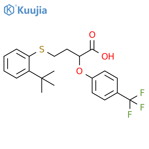 Butanoic acid,4-[[2-(1,1-dimethylethyl)phenyl]thio]-2-[4-(trifluoromethyl)phenoxy]- structure