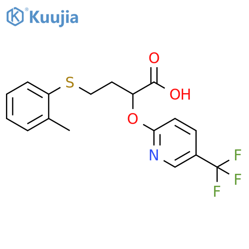Butanoic acid,4-[(2-methylphenyl)thio]-2-[[5-(trifluoromethyl)-2-pyridinyl]oxy]- structure