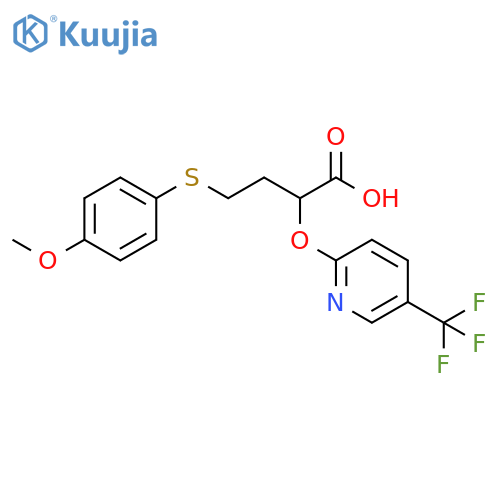 Butanoic acid,4-[(4-methoxyphenyl)thio]-2-[[5-(trifluoromethyl)-2-pyridinyl]oxy]- structure