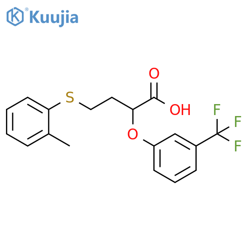 Butanoic acid, 4-[(2-methylphenyl)thio]-2-[3-(trifluoromethyl)phenoxy]- structure