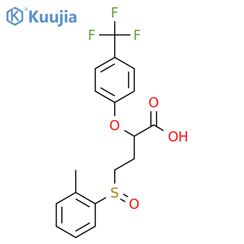 Butanoic acid, 4-[(2-methylphenyl)sulfinyl]-2-[4-(trifluoromethyl)phenoxy]- structure
