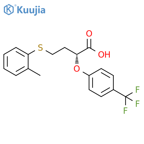 Butanoic acid, 4-[(2-methylphenyl)thio]-2-[4-(trifluoromethyl)phenoxy]-,(2R)- structure
