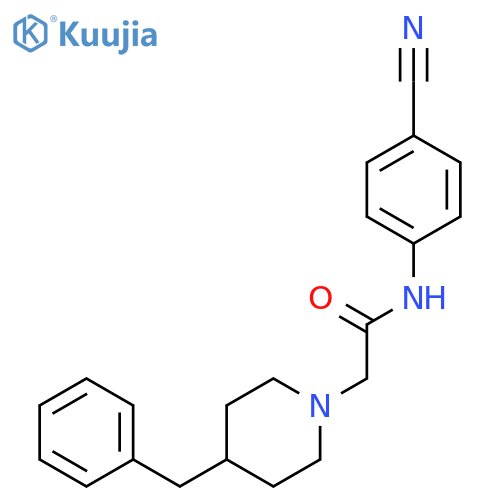 1-Piperidineacetamide, N-(4-cyanophenyl)-4-(phenylmethyl)- structure
