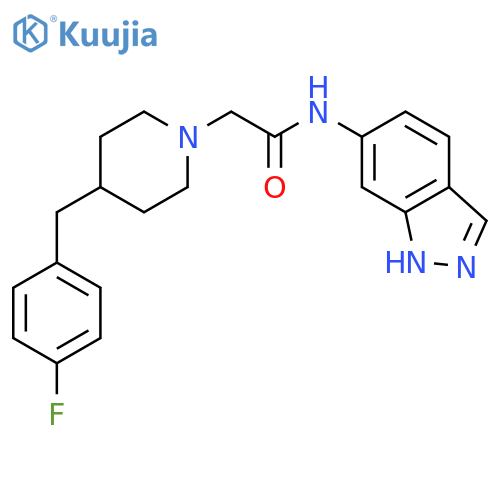 1-Piperidineacetamide, 4-[(4-fluorophenyl)methyl]-N-1H-indazol-6-yl- structure