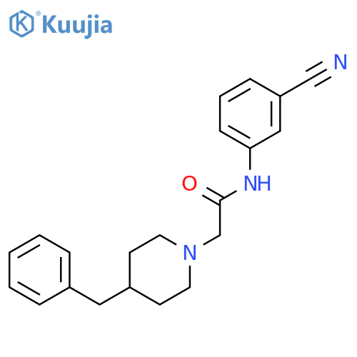 1-PIPERIDINEACETAMIDE, N-(3-CYANOPHENYL)-4-(PHENYLMETHYL)- structure