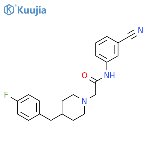 1-Piperidineacetamide, N-(3-cyanophenyl)-4-[(4-fluorophenyl)methyl]- structure