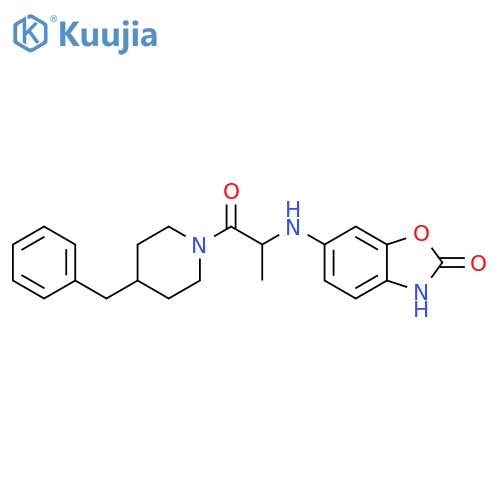 Piperidine,1-[2-[(2,3-dihydro-2-oxo-6-benzoxazolyl)amino]-1-oxopropyl]-4-(phenylmethyl)- structure