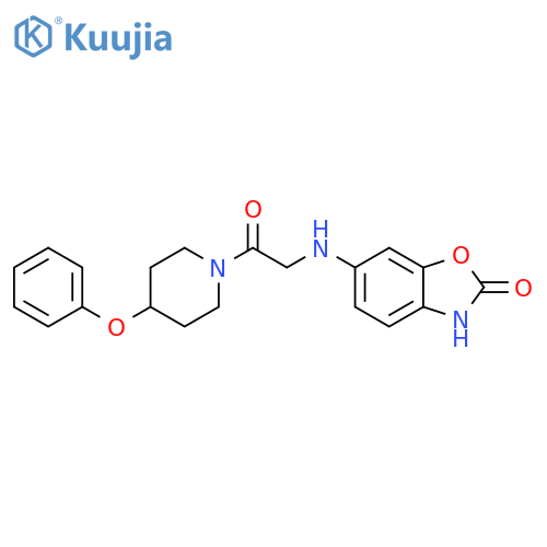 Piperidine,1-[[(2,3-dihydro-2-oxo-6-benzoxazolyl)amino]acetyl]-4-phenoxy- structure