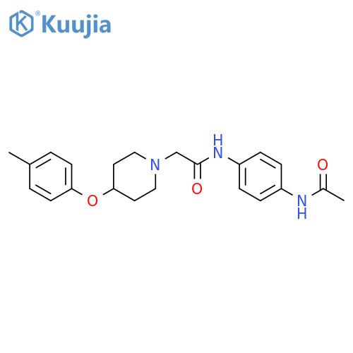 1-Piperidineacetamide,N-[4-(acetylamino)phenyl]-4-(4-methylphenoxy)- structure