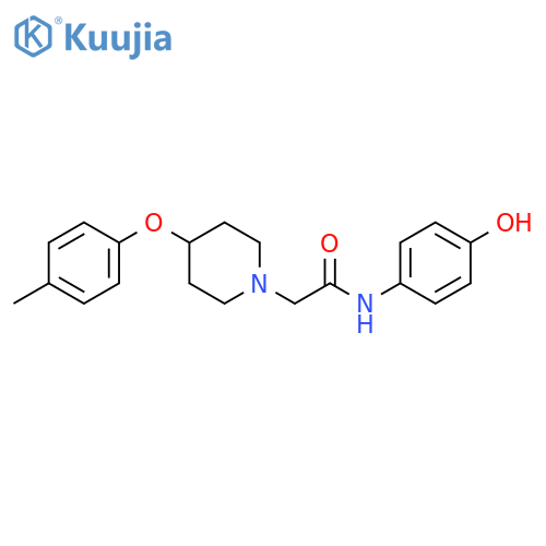 1-Piperidineacetamide, N-(4-hydroxyphenyl)-4-(4-methylphenoxy)- structure
