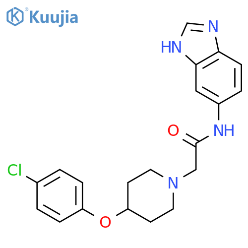 1-PIPERIDINEACETAMIDE, N-1H-BENZIMIDAZOL-5-YL-4-(4-CHLOROPHENOXY)- structure