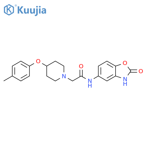 1-Piperidineacetamide,N-(2,3-dihydro-2-oxo-5-benzoxazolyl)-4-(4-methylphenoxy)- structure