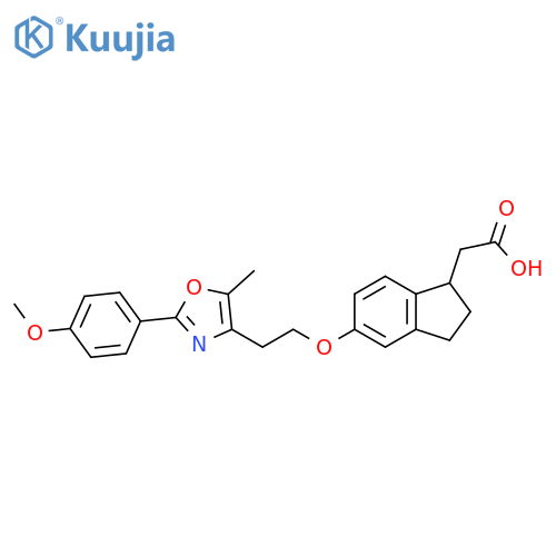 1H-Indene-1-acetic acid,2,3-dihydro-5-[2-[2-(4-methoxyphenyl)-5-methyl-4-oxazolyl]ethoxy]- structure