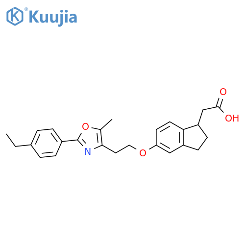 1H-Indene-1-acetic acid,5-[2-[2-(4-ethylphenyl)-5-methyl-4-oxazolyl]ethoxy]-2,3-dihydro- structure