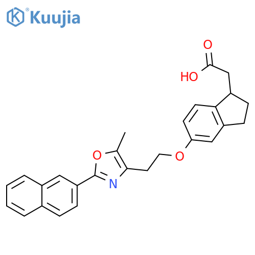 1H-Indene-1-acetic acid,2,3-dihydro-5-[2-[5-methyl-2-(2-naphthalenyl)-4-oxazolyl]ethoxy]- structure