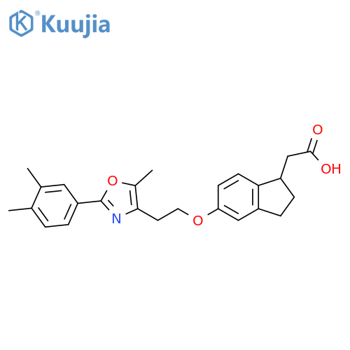 1H-Indene-1-acetic acid,5-[2-[2-(3,4-dimethylphenyl)-5-methyl-4-oxazolyl]ethoxy]-2,3-dihydro- structure