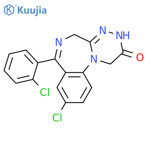 9-chloro-7-(2-chlorophenyl)-3,5-dihydro-(1,2,4)triazino(4,3-a)(1,4)benzodiazepin-2(1H)-one structure