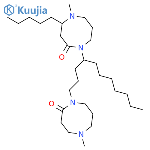 5,5'-dimethyl-4-heptyl-4'-pentyl-1,1'-butane-1,4-diyl-bis-[1,5]diazocan-2-one structure