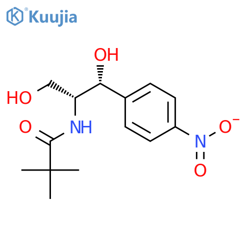 (1R,2R)-2-N-pivalyl-amino-1-(4-nitrophenyl)propane-1,3-diol structure