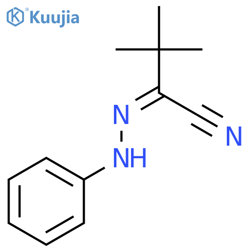 BUTANENITRILE, 3,3-DIMETHYL-2-(PHENYLHYDRAZONO)- structure