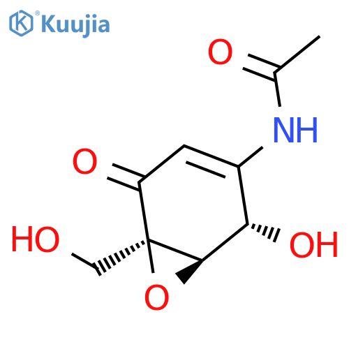 Acetamide, N-[(1R,2S,6R)-2-hydroxy-6-(hydroxymethyl)-5-oxo-7-oxabicyclo[4.1.0]hept-3-en-3-yl]- (9CI) structure
