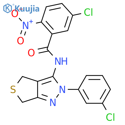 5-chloro-N-2-(3-chlorophenyl)-2H,4H,6H-thieno3,4-cpyrazol-3-yl-2-nitrobenzamide structure