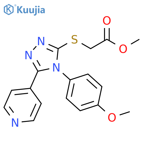 methyl 2-{4-(4-methoxyphenyl)-5-(pyridin-4-yl)-4H-1,2,4-triazol-3-ylsulfanyl}acetate structure