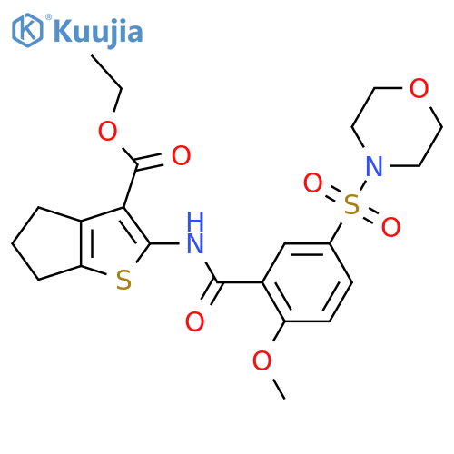 ethyl 2-2-methoxy-5-(morpholine-4-sulfonyl)benzamido-4H,5H,6H-cyclopentabthiophene-3-carboxylate structure